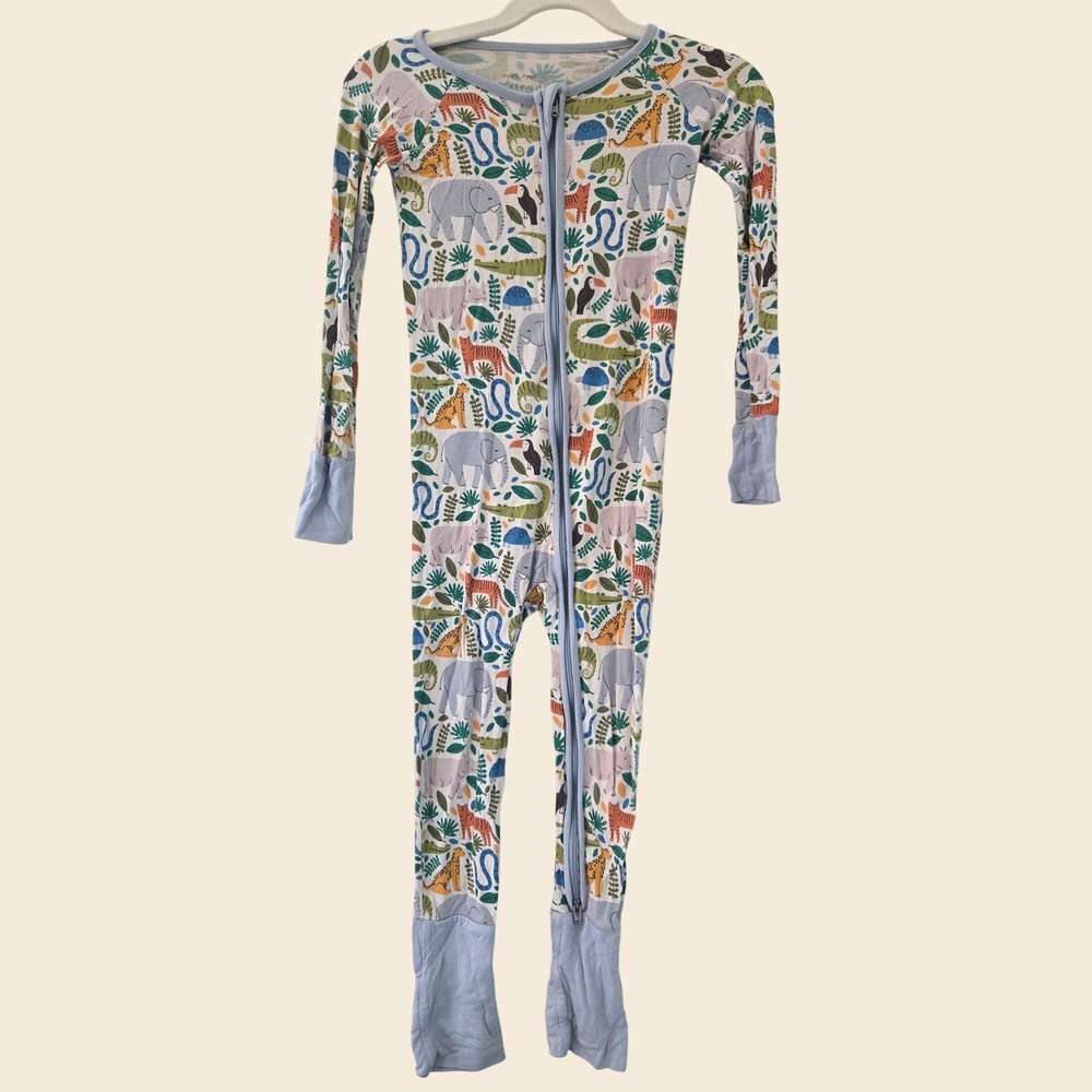 Little Sleepies Safari Zippy Bamboo Viscose Pajamas Blue 3T